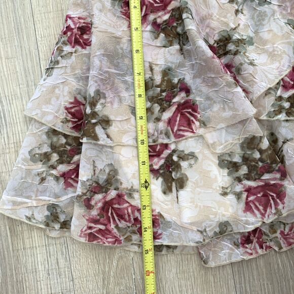 2 pc Biscotti Collezioni Red Velvet Long Sleeve Top Floral Skirt Girls Sz 14 - Picture 9 of 10